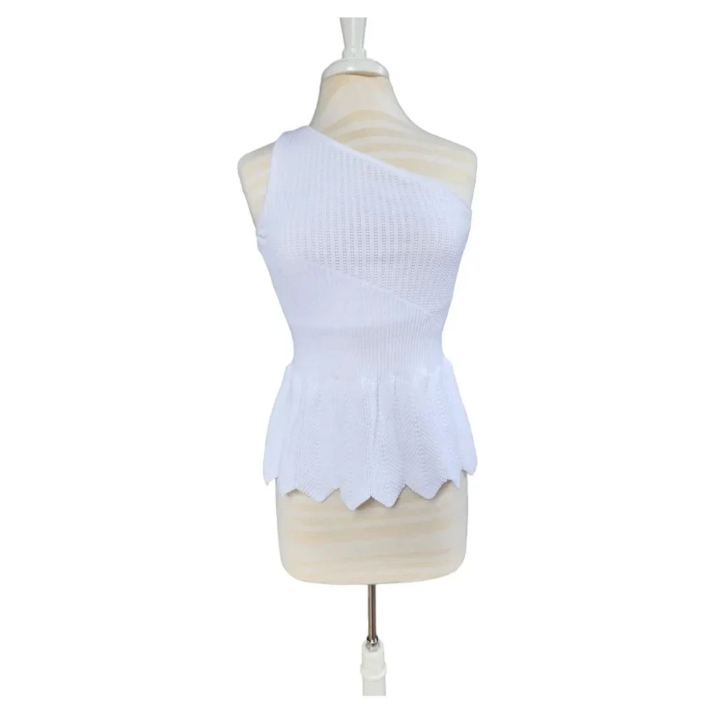 New York & Company White Sleeveless - Off the Shoulder Knit Top Size S - Picture 6 of 8